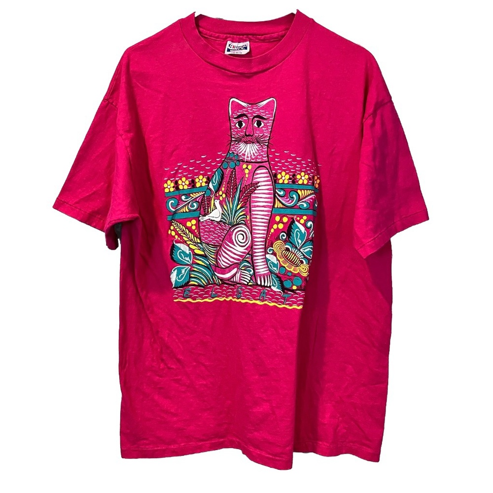 90's Hanes Beefy T-Shirt Incats Originals Elgato Graphic Print Cat T-Shirt XXL